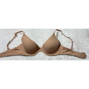 SKIMS Fits Everybody Scoop Plunge Bra Clay Tan 36C BA-SCP-9216 Underwire NWT